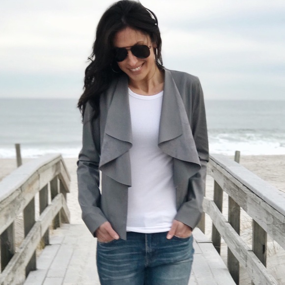 zara leather waterfall jacket